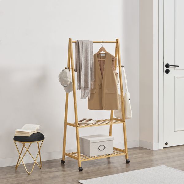 Garderobenständer Öckerö 152x69,5x43 cm Bambus [en. casa]