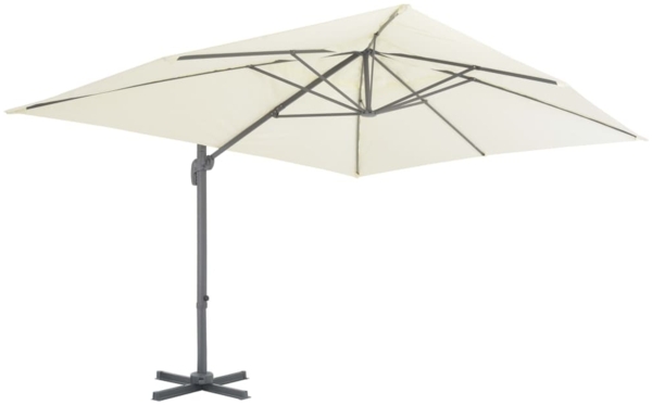 vidaXL Ampelschirm mit Aluminiummast 400 x 300 cm Sand 44633