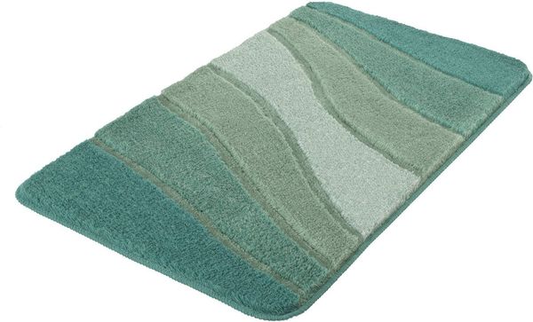 Kleine Wolke Badematte Ocean, Höhe 23 mm, rutschhemmend beschichtet, fußbodenheizungsgeeignet, Kunstfaser, rechteckig, Badteppich, Wellen Design, mit Farbverlauf, Hoch-Tief Effekt, waschbar