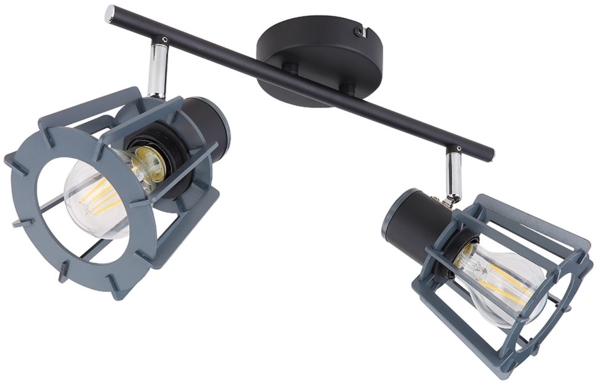 Deckenleuchte, Holz, Spots beweglich, L 36 cm