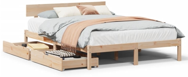 vidaXL Massivholzbett ohne Matratze 160x200 cm Kiefernholz 3301518