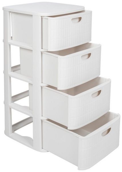 Kreher Rollcontainer 'Domus' mit 4 Schüben aus Kunststoff, rollbar (Farbe wählbar)