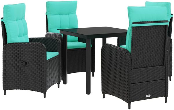 vidaXL Sofa-Tischset 5 pcs PE Rattan und pulverbeschichteter Stahl 3422477