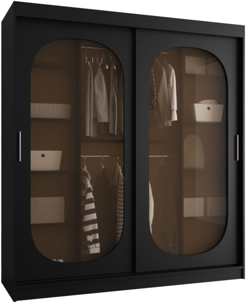 Kleiderschrank Bimaza 180 mit Schubladen (Farbe: Schwarz)