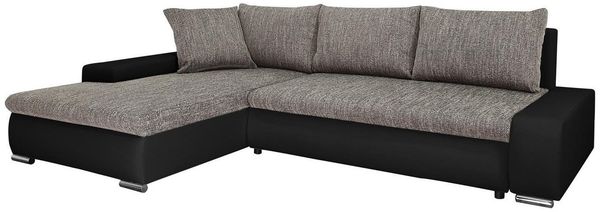 Beautysofa Polsterecke mit Schlaffunktion Teo L, L-Form Ecke Sofa Relaxcouch, Polsterecke mit Schlaffunktion Bettkasten, stilvoll Wohnzimmersofa aus Webstoff und Kunstleder