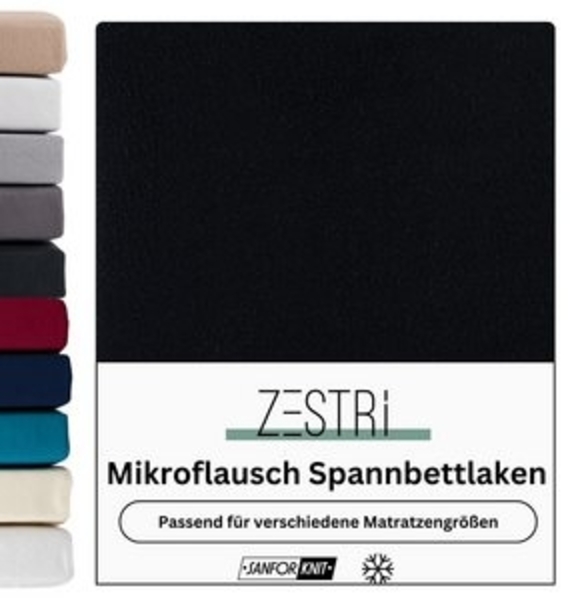 Zestri Spannbettlaken Mikroflausch flauschig Teddy, Fleece Bettlaken bis Steghöhe 40cm, Gummizug: rundum, Spannbetttuch Microflausch warm für kalte Jahreszeit, viele Farben Bild 6