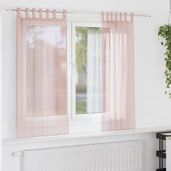 vidaXL Voile Vorhänge mit Schlaufen 2 Stk. Hellrosa 140x140 cm 4102276