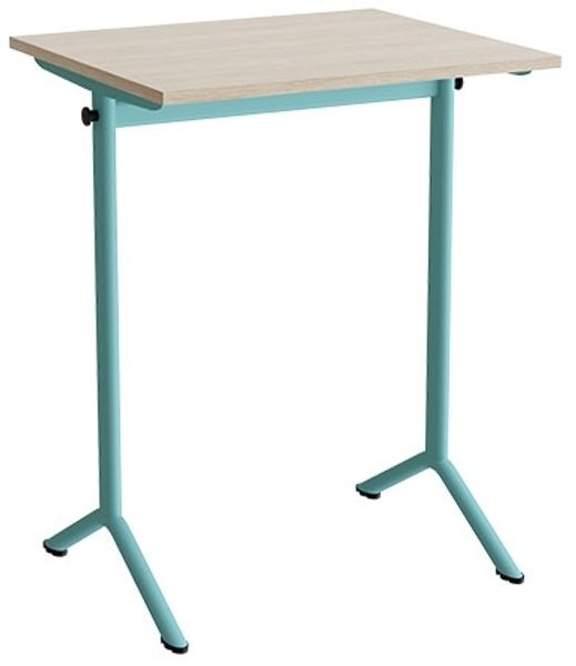 Tisch Atlas 1130 700x600 mm schalldämpfendes Hochdrucklaminat türkisfarbener Rahmen