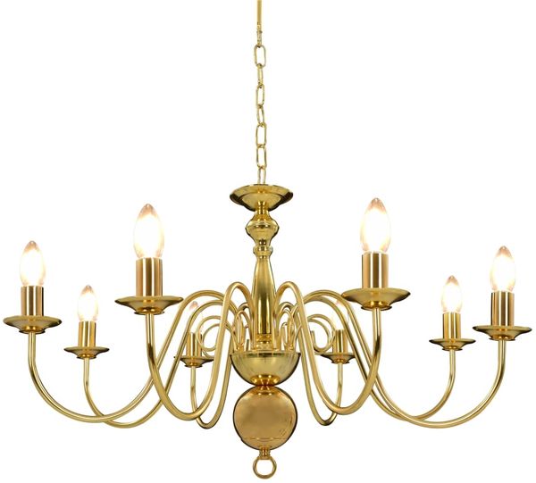 vidaXL Kronleuchter Golden für 8 x E14 Glühbirnen 281619