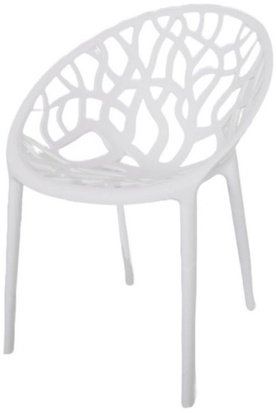 BURI Susanne Design Gartenstuhl 80cm Stapelstuhl wetterfest - Kunststoff Balkonstuhl modern in schwarz oder weiß, bis 150kg Belastbarkeit