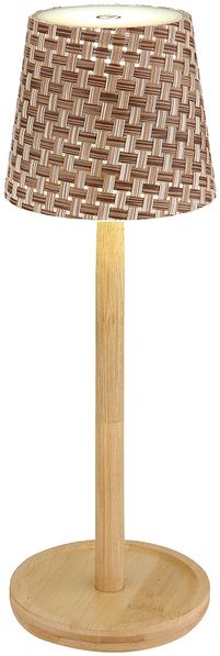 LED Tischleuchte, Bambus, Touchdimmer, H 33 cm