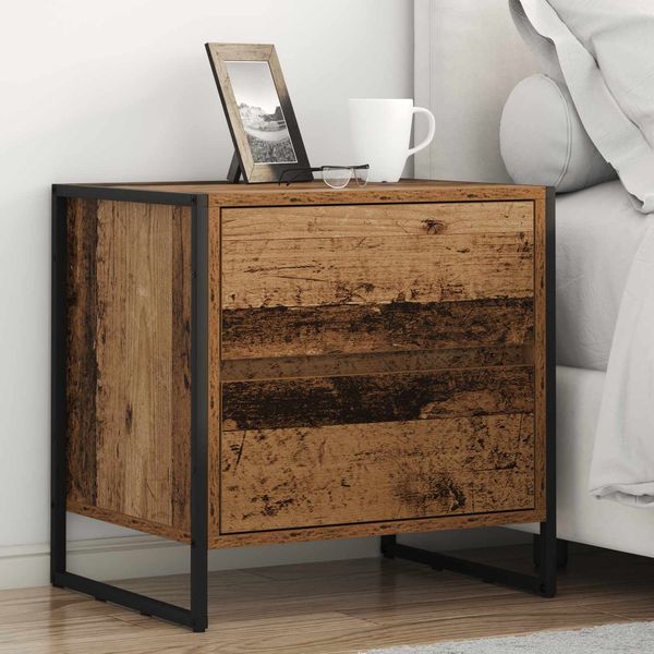 vidaXL Nachttisch Altholz 50 x 39,5 x 50 cm Holzwerkstoff 886686