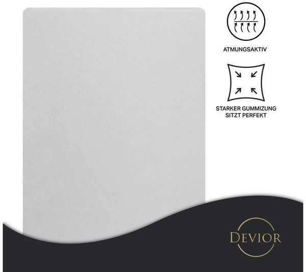 Devior Spannbettlaken Frottee 80% Baumwolle 20% Polyester, Winterspannbettlaken mit 160 g/m², Frottee, Gummizug: Rundumgummizug, 180 x 200 cm für Boxspringmatratze bis 32cm, Blickdicht, Einlaufsicher