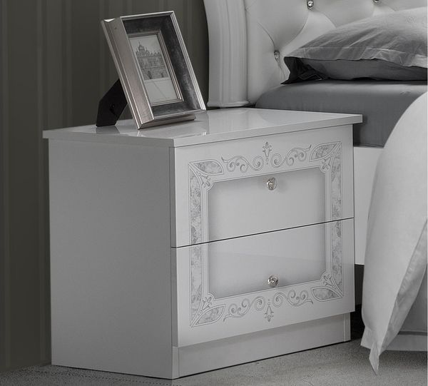 Nachtkommode >Langston< (2-er Set) in Weiß - 50x49x39cm (BxHxT)