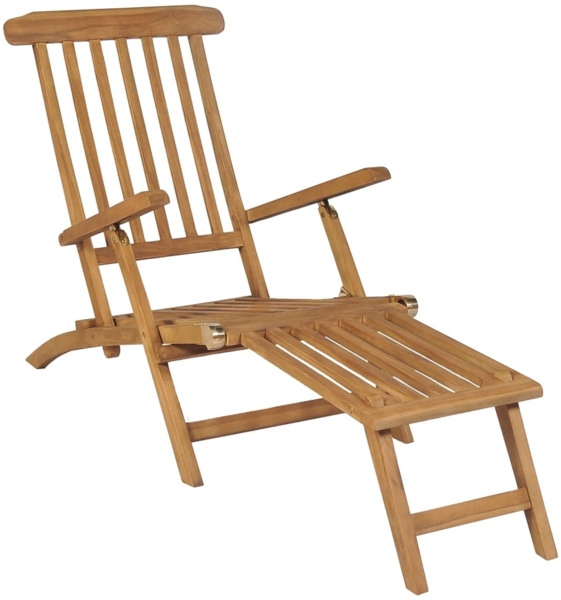 vidaXL Liegestühle mit Fußteil 2 Stk. Massivholz Teak 3073291
