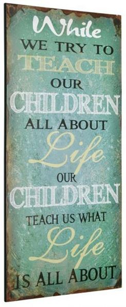 METALLSCHILD WANDBILD SCHILD ZUM HÄNGEN AUS METALL RETRO LOOK Children 60x30cm