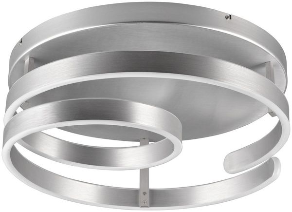 TRIO Leuchten LED Deckenleuchte MARNIE, Ø 55 cm, Silbergrau, Metall, 1-flammig, Dimmfunktion, LED fest integriert, Extra-Warmweiß, LED Deckenlampe