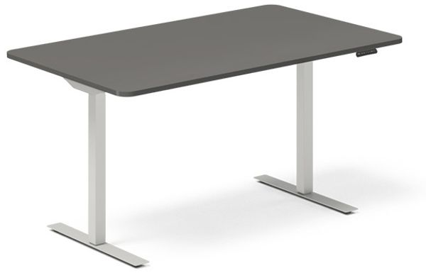 Höhenverstellbarer Tisch DNA Anthrazit 1400x800 mm 2-Bein/Alu-Grau