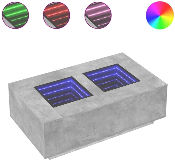 vidaXL Couchtisch mit Infinity-LED Betongrau 116x69x40 cm 3284059