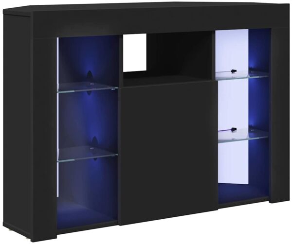 vidaXL Eck-LED-TV-Schrank Schwarz 100x40x68cm Holzwerkstoff 889786