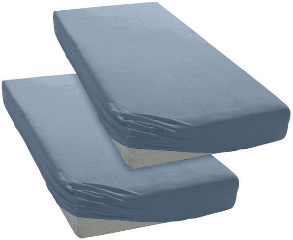 OTTO home Spannbettlaken PHYSALIS in BASIC und PREMIUM Qualität, 100% Baumwolle, Jersey (110 g/m), Gummizug: rundum, (2 Stück), für Matratzen bis 18 cm Höhe, Bettlaken, Spannbetttuch, pflegeleicht