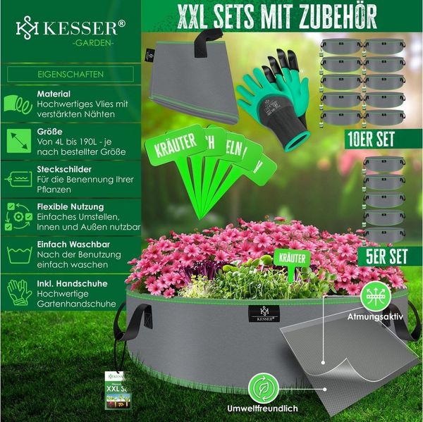 KESSER Pflanzkübel, Pflanzsäcke aus Vlies Kartoffel Pflanzsack Pflanztasche