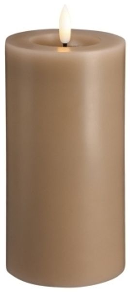 Moods & More LED-Blockkerze in Sand mit Schmelzeffekt – Ø 7 4 cm x H 15 cm