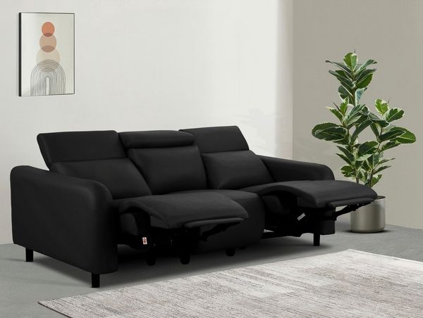 Home affaire 3-Sitzer SKAANE Lederoptik, 229 cm, manuelle-u. elektrische Relaxfunktion, Relax-Funktion in 2 Sitzen, Kopfteilverstellung, Federkernpolsterung
