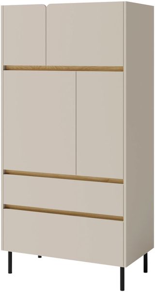 Kommode Lonitz LZ05 (Farbe: Sandbeige / Sandbeige + Geölte Eiche)