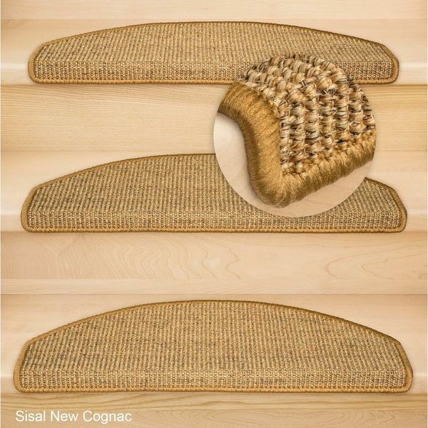 Metzker® Stufenmatte Stufenmatten Sisal New Halbrund Cognac 20 Stück, halbrund, Höhe: 6 mm, Naturprodukt