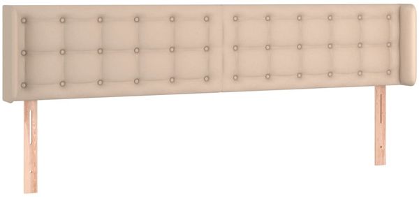 Kopfteil, Bettkopfteil, Minimalistisch mit Ohren Cappuccino-Braun 203x16x78/88 cm Kunstleder