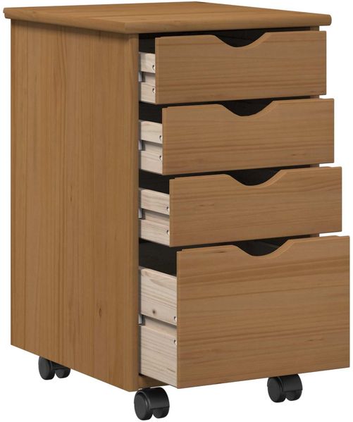 vidaXL Rollschrank mit Rollen MOSS Honigbraun 34 x 39 x 56 cm 42028340 Bild 4