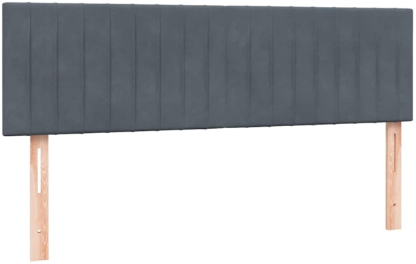 vidaXL Boxspringbett mit Matratze Dunkelgrau 140x210 cm Samt 3317692 Bild 6