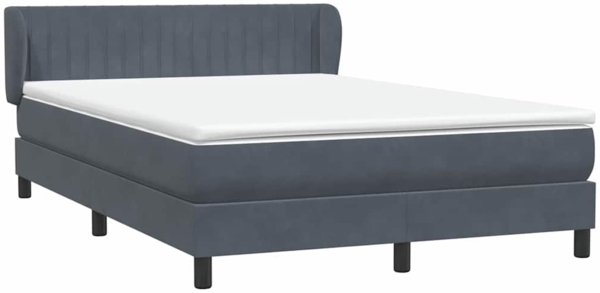 vidaXL Boxspringbett mit Matratze Dunkelgrau 140x210 cm Samt 3317692 Bild 3