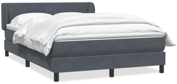 vidaXL Boxspringbett mit Matratze Dunkelgrau 140x210 cm Samt 3317692 Bild 1