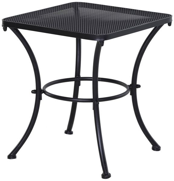 MC Star Beistelltisch Schwarzer Gartentisch 45 x 45 x 50 cm Metall Balkontisch Kaffeetisch (für Terrasse & Garten)