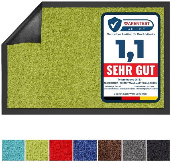 Karat Fußmatte Sauberlaufmatte Dublin, viele Farben & Größen, waschbar, rechteckig, Höhe: 7 mm, geeignet für Fußbodenheizung