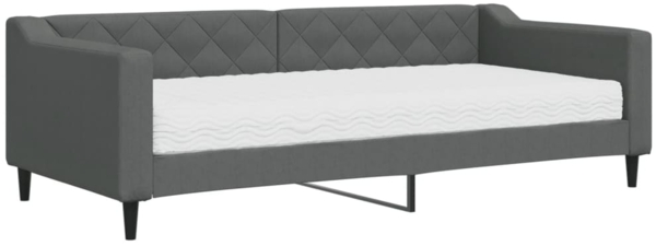 vidaXL Tagesbett mit Matratze Dunkelgrau 90x200 cm Stoff 3197409