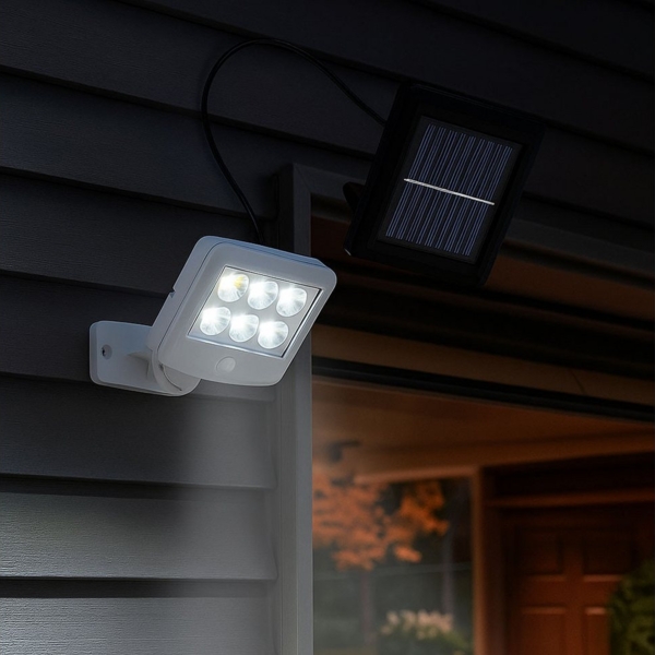 Briloner Leuchten LED Solarleuchte, LED-Leuchtmittel fest verbaut, Kaltweiß, Tageslichtweiß, Solarlampen für Außen mit Bewegungsmelder Solar Lampen