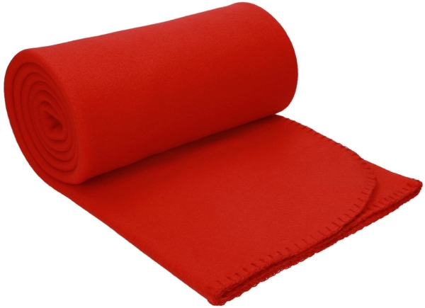 Wohndecke Luxus Fleecedecke Kuscheldecke Größe 130x170 cm Farbe rot, Betz, 180 g/m²