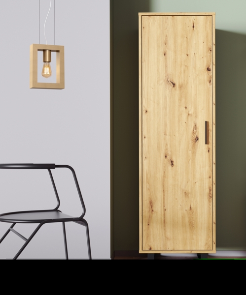 FORTE Maracay Kleiderschrank, Holzwerkstoff, Braun, 59,8 x 198,2 x 41,5 cm