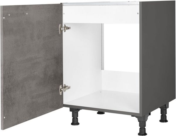 nobilia® Spülenschrank "Riva", Ausrichtung wählbar, vormontiert, in den Breiten 45 und 60 cm, mit höhenverstellbaren Sockelfüßen