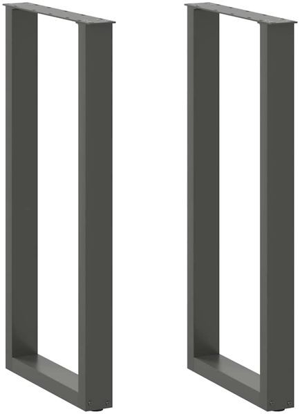 vidaXL Bartischbeine U-Form 2 Stk. Anthrazit 40x(100-101) cm Stahl 4013230