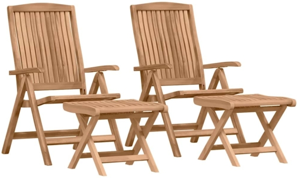 vidaXL Garten Essgruppe 4 pcs Braun Massivholz Teak 3375780