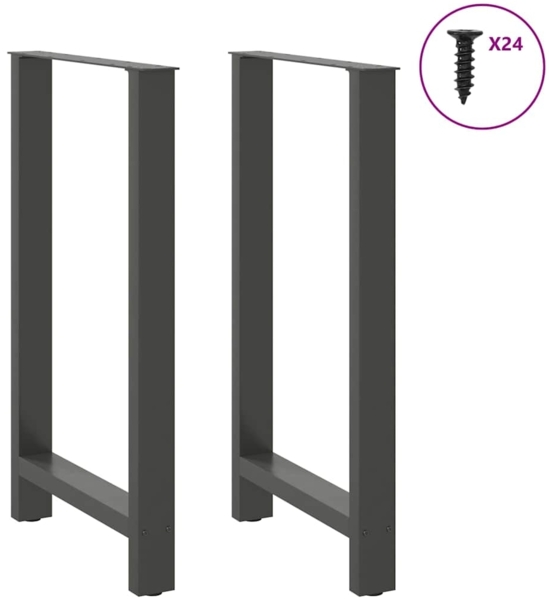 vidaXL Bartischbeine Anthrazit 2 Stk. 60x(100-101) cm Stahl 4013346 Bild 2