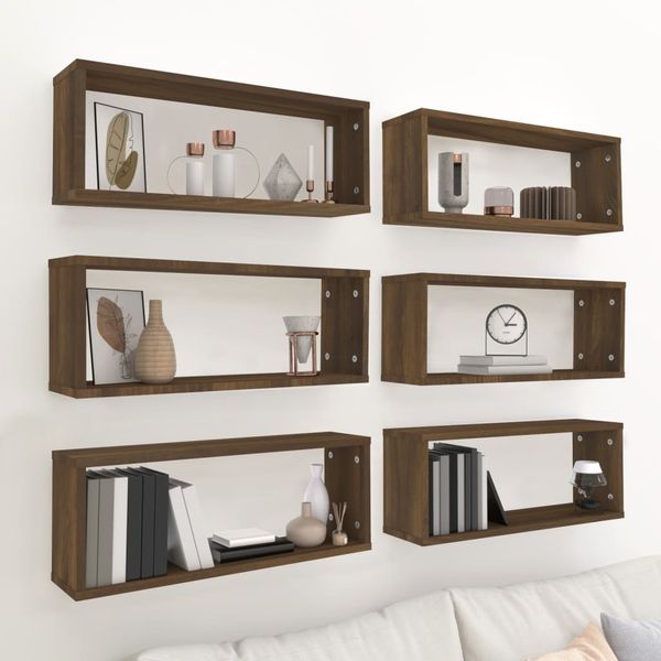 vidaXL Würfelregale 6 Stk. Braun Eichen-Optik 60x15x23cm Holzwerkstoff 815932