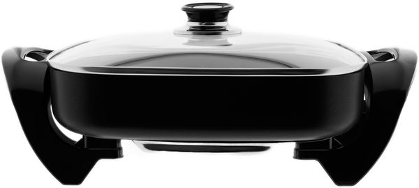 Elektrische Multifunktionspfanne 30 x 30 cm - Pizzapfanne 1500W in Schwarz