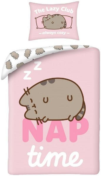 Pusheen Bettwäsche Set aus Mikrofaser Bettdeckenbezug 140 × 200 cm mit 70 × 90 cm Kissenbezug