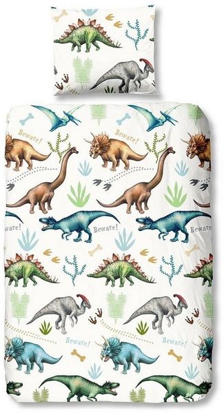 TRAUMSCHLAF Bettwäsche Dinosaurier, Renforce, 2 teilig, aus glatter 100% Baumwolle