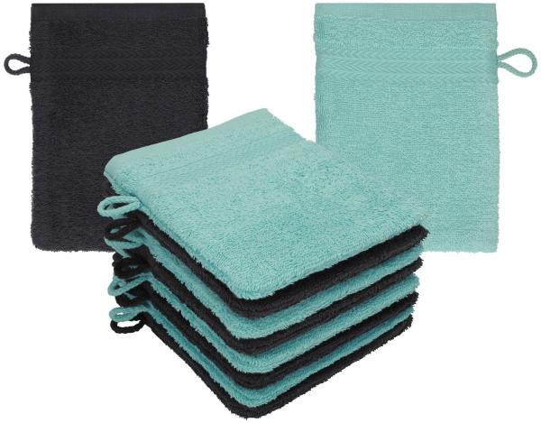 Betz Waschhandschuh 10 Stück Waschhandschuhe Premium 16x21 cm Farbe Graphit - Ocean, (10-St)